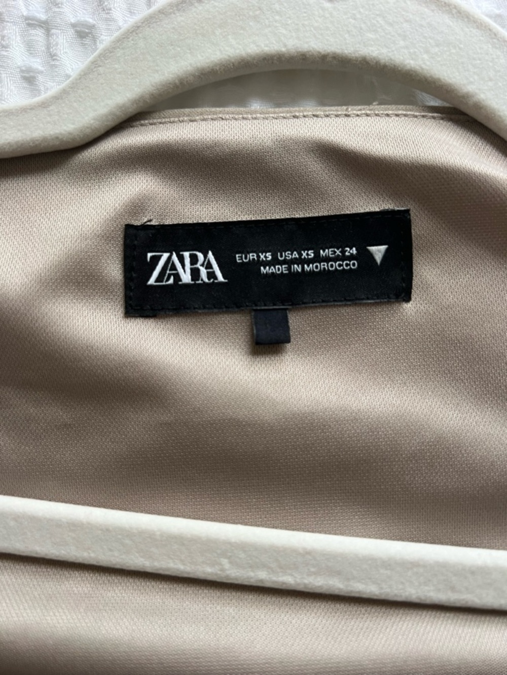 Zara Taupe Square Neck Short Sleeve Button Blouse - Picture 6 of 7